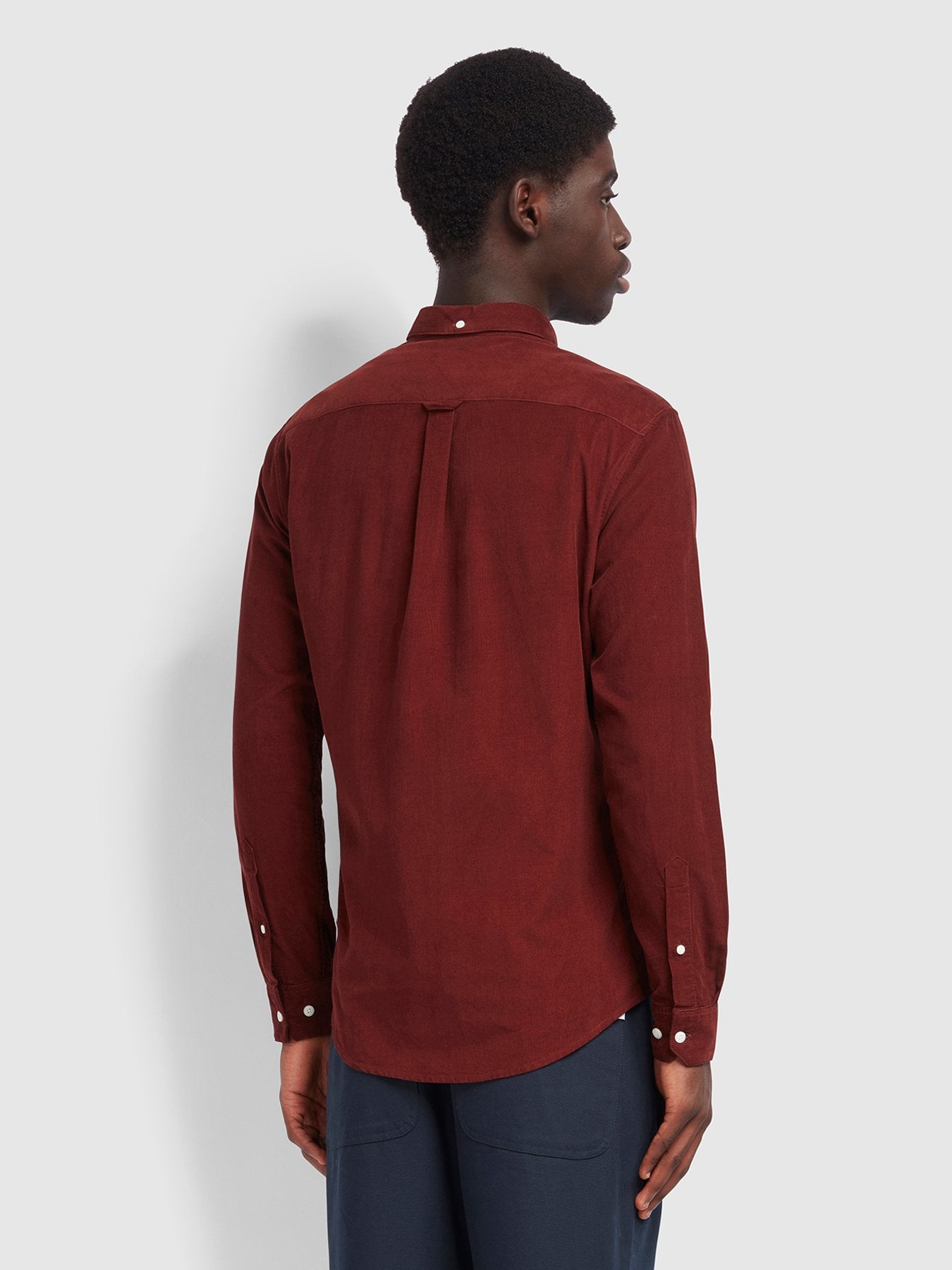 Farah Fontella Slim Fit Cord Shirt In Farah Burgundy