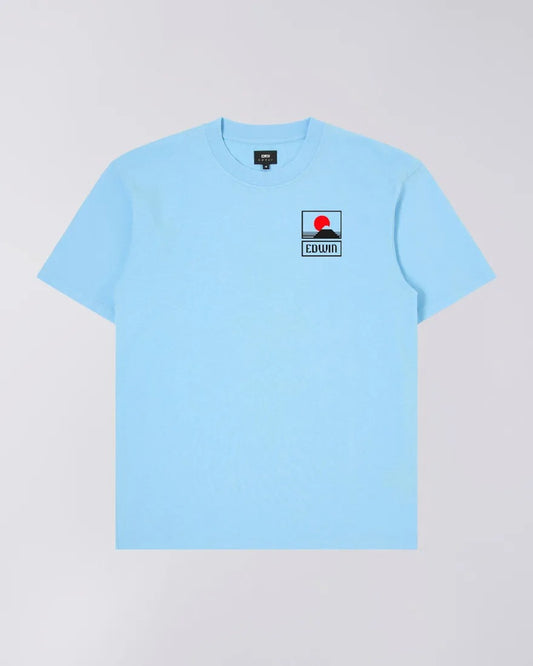 Edwin Sunset on Mt Fuji T-Shirt Sky Blue