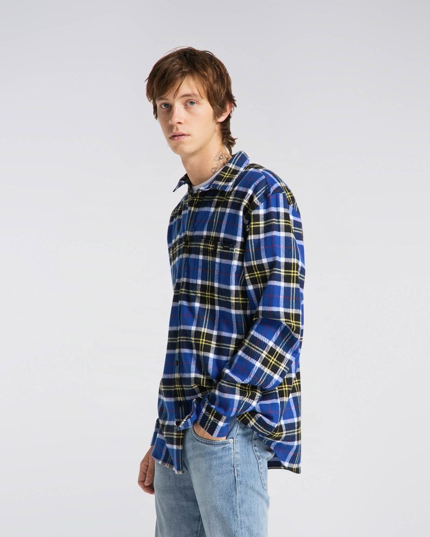 Edwin Labour Brushed Flannel Shirt Blue – Inocencia