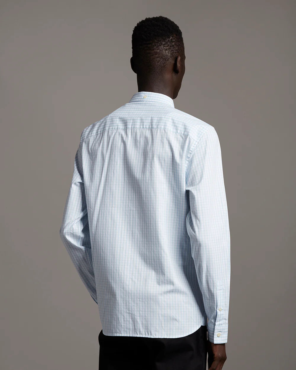 Lyle & Scott L/S Slim Fit Gingham Shirt Light Blue/White