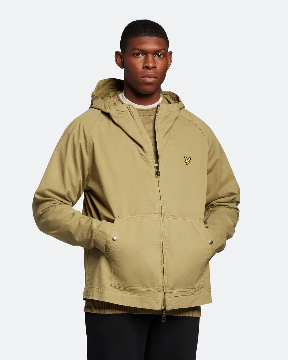 Lyle Scott Garment Dyed Zip Through Hooded Jacket Seaweed Inocencia