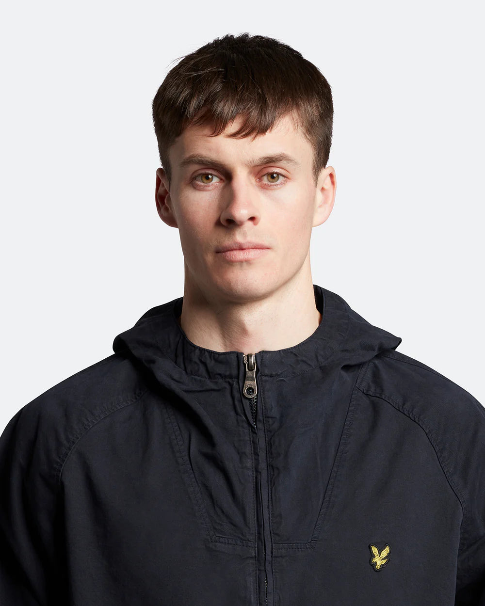 Lyle & Scott Garment Dyed Zip Through Hooded Jacket Dark Navy