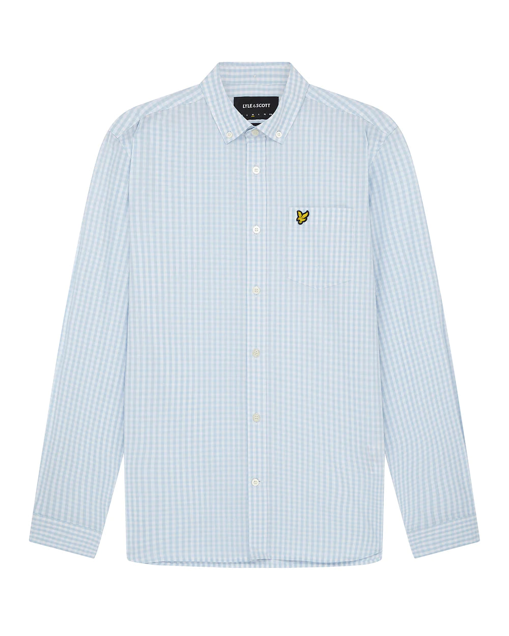 Lyle & Scott L/S Slim Fit Gingham Shirt Light Blue/White
