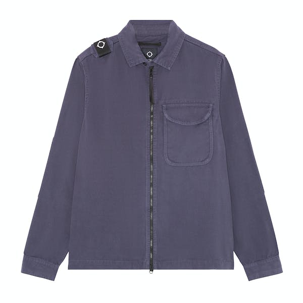 Ma.Strum Zip Front Overshirt Ink Navy