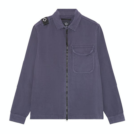 Ma.Strum Zip Front Overshirt Ink Navy