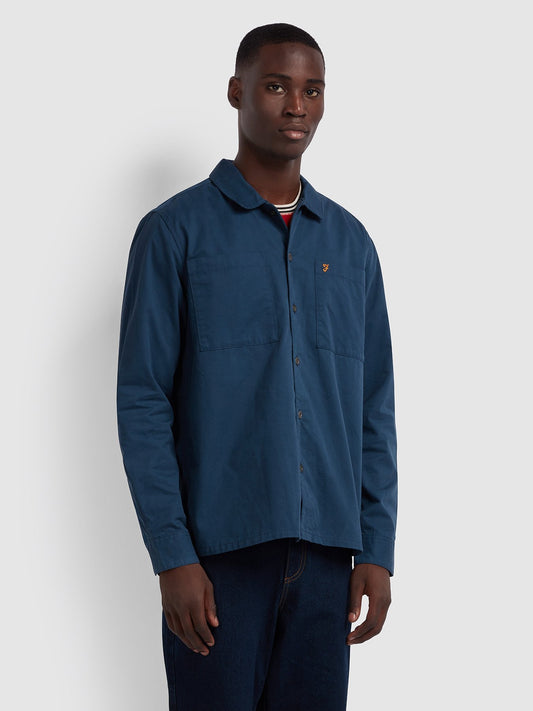 Farah Dallam Relaxed Fit Overshirt In Yale