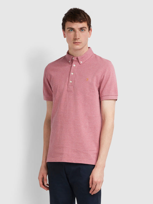 Farah Ricky Slim Fit Polo Shirt In Dusky Rose Marl