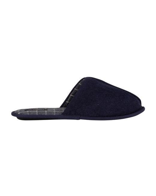 Lyle & Scott Piers Corduroy Mule Slippers in Peacoat Blue