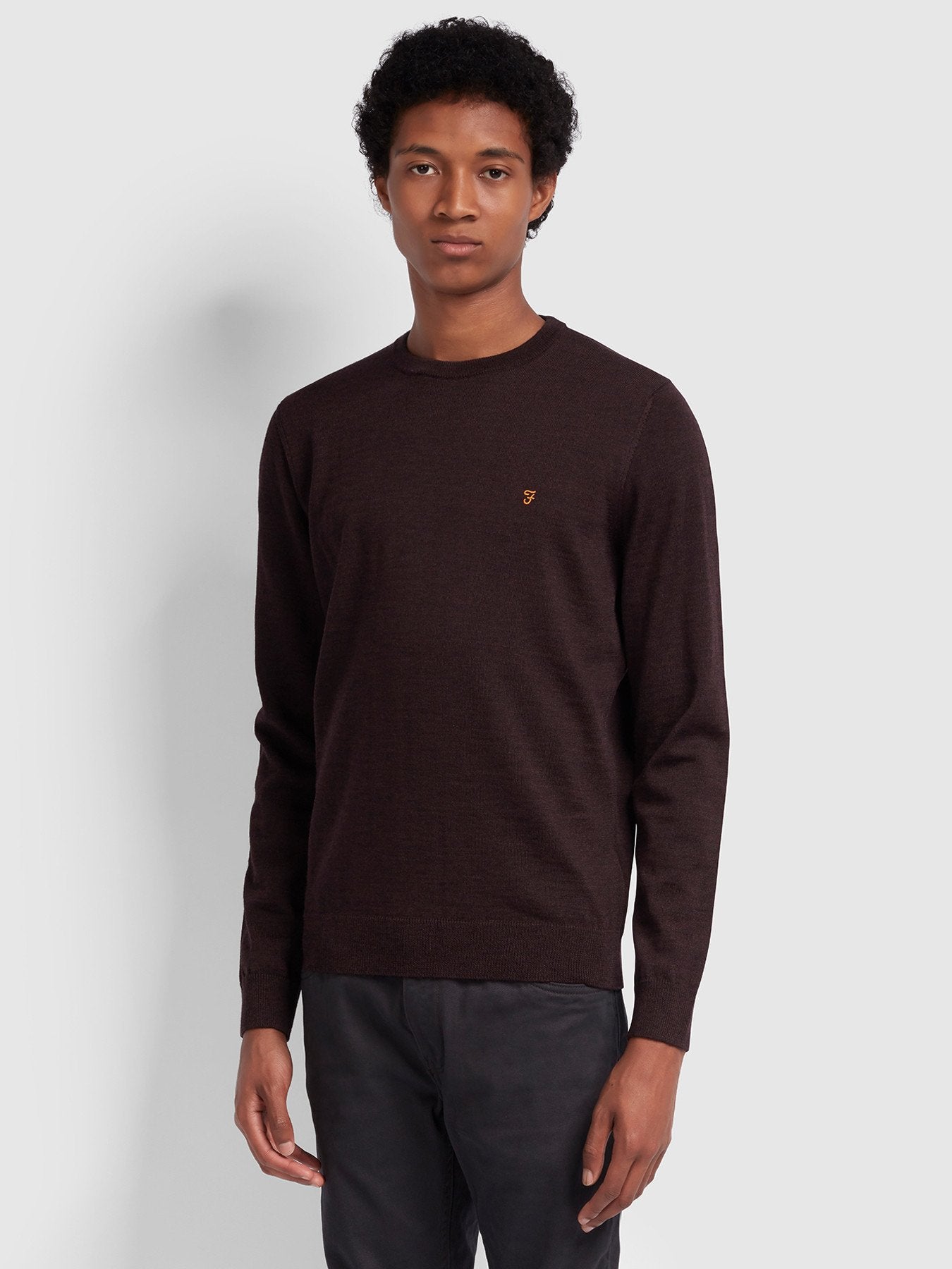 Farah Mullen Merino Wool Jumper in Bordeaux