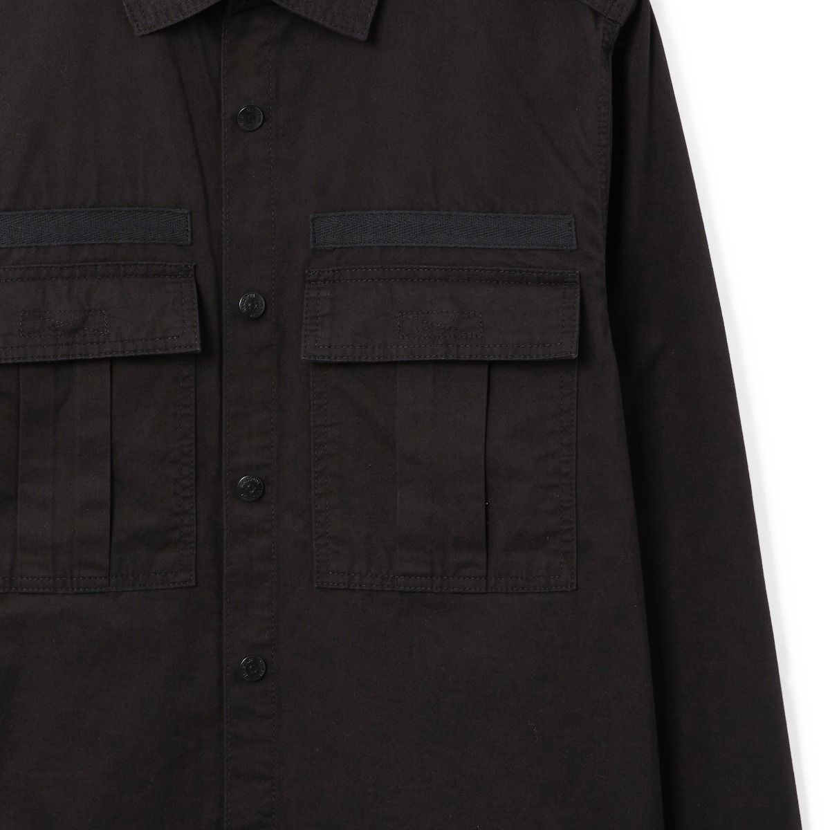 Ma.Strum Full Placket Overshirt Jet Black