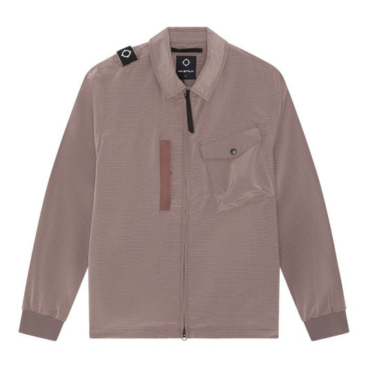 Ma.Strum Nylon Grid Overshirt Mud Pink