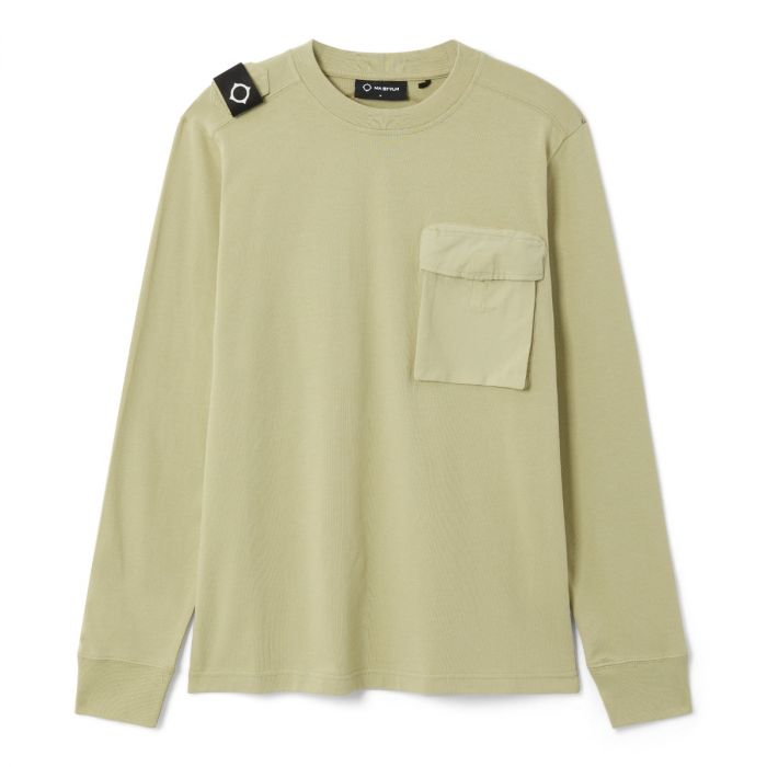 Ma.Strum LS Cargo Pocket Top Tea Green