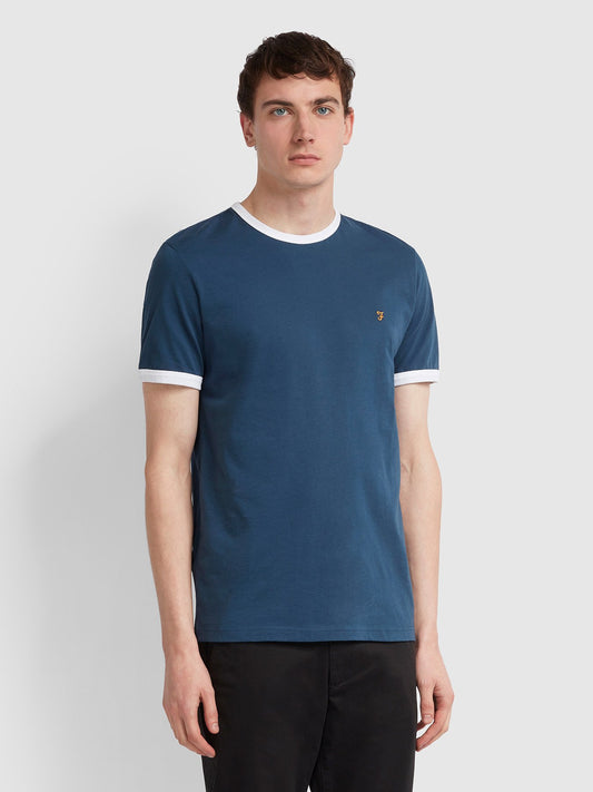 Farah Groves Slim Fit Ringer T-Shirt In Farah Teal