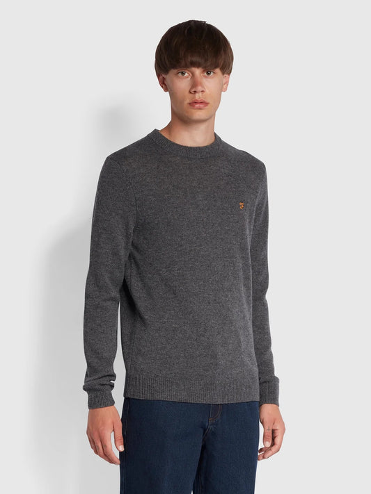 Farah Birchall Crew Lambswool Jumper in Grey