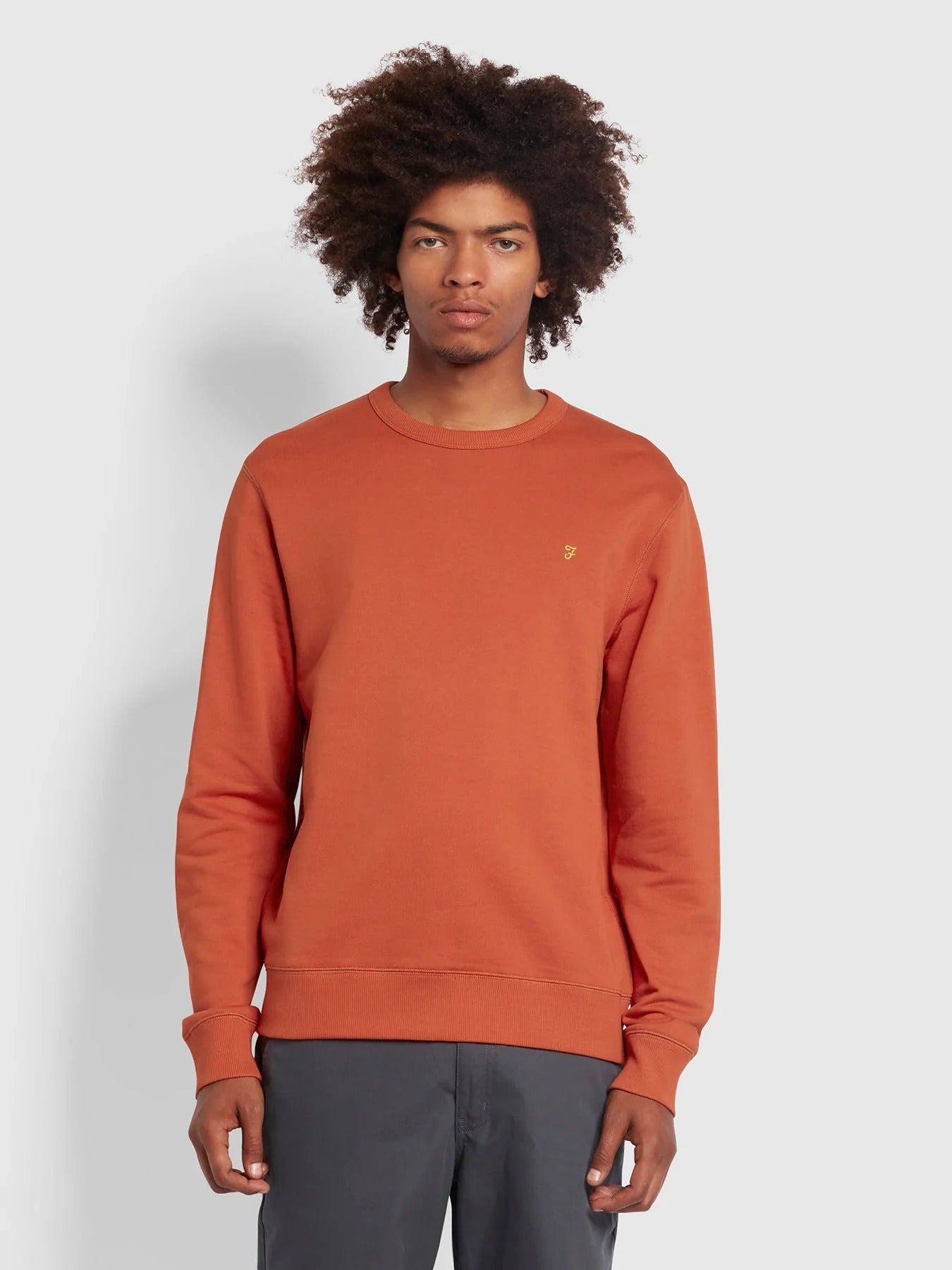 Farah Tim Crew Sweat Organic Cotton Terracotta