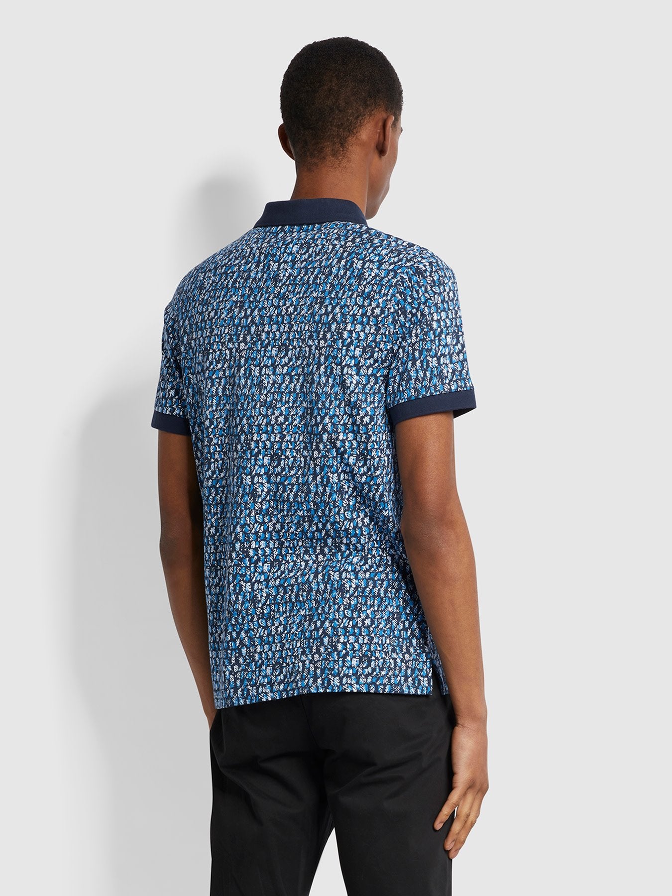 Farah Coppola Printed Polo in Yale Blue