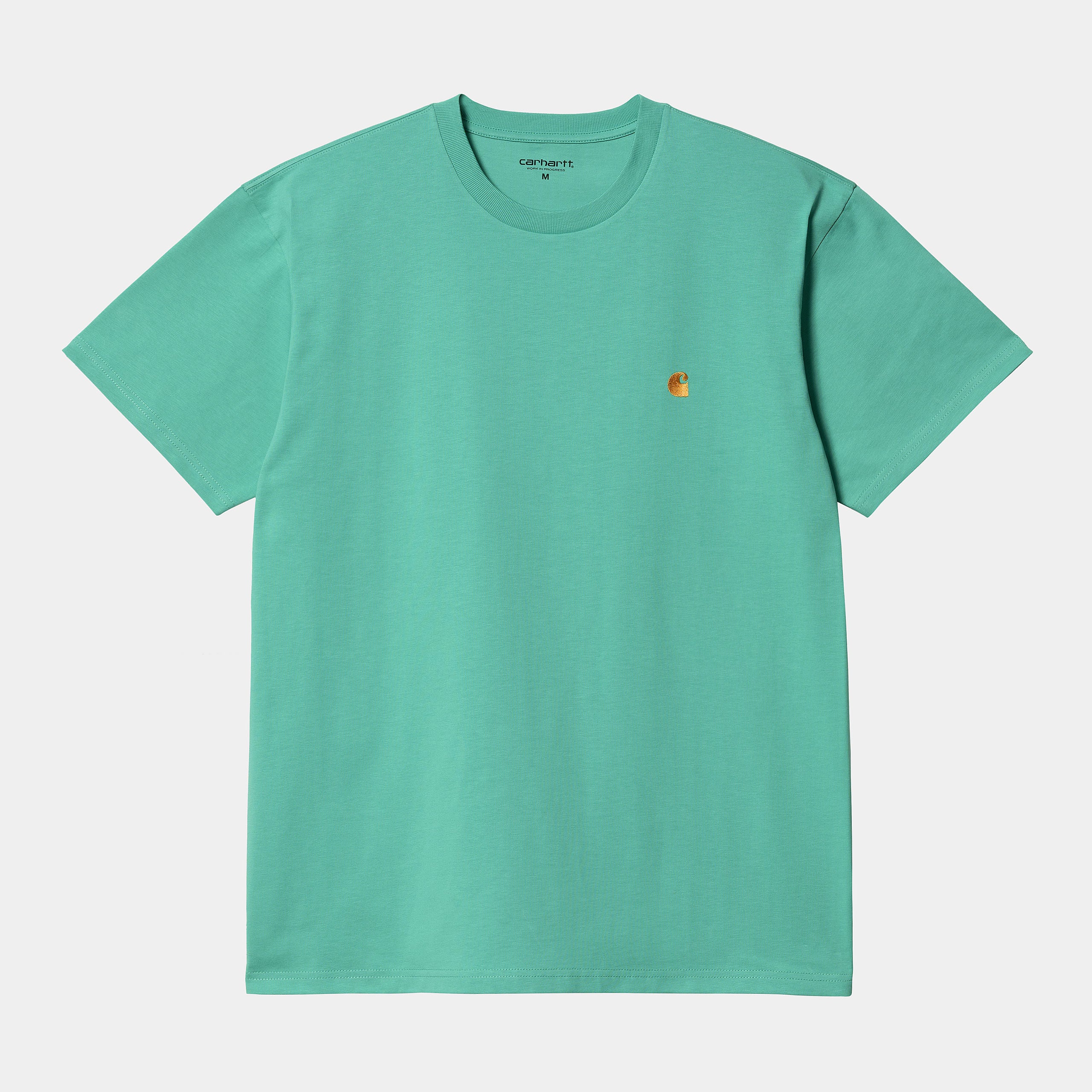 Carhartt WIP S/S Chase T-Shirt in Aqua Green/Gold