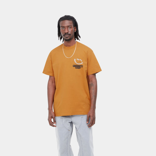 Carhartt WIP S/S Happy Script T-Shirt in Ochre
