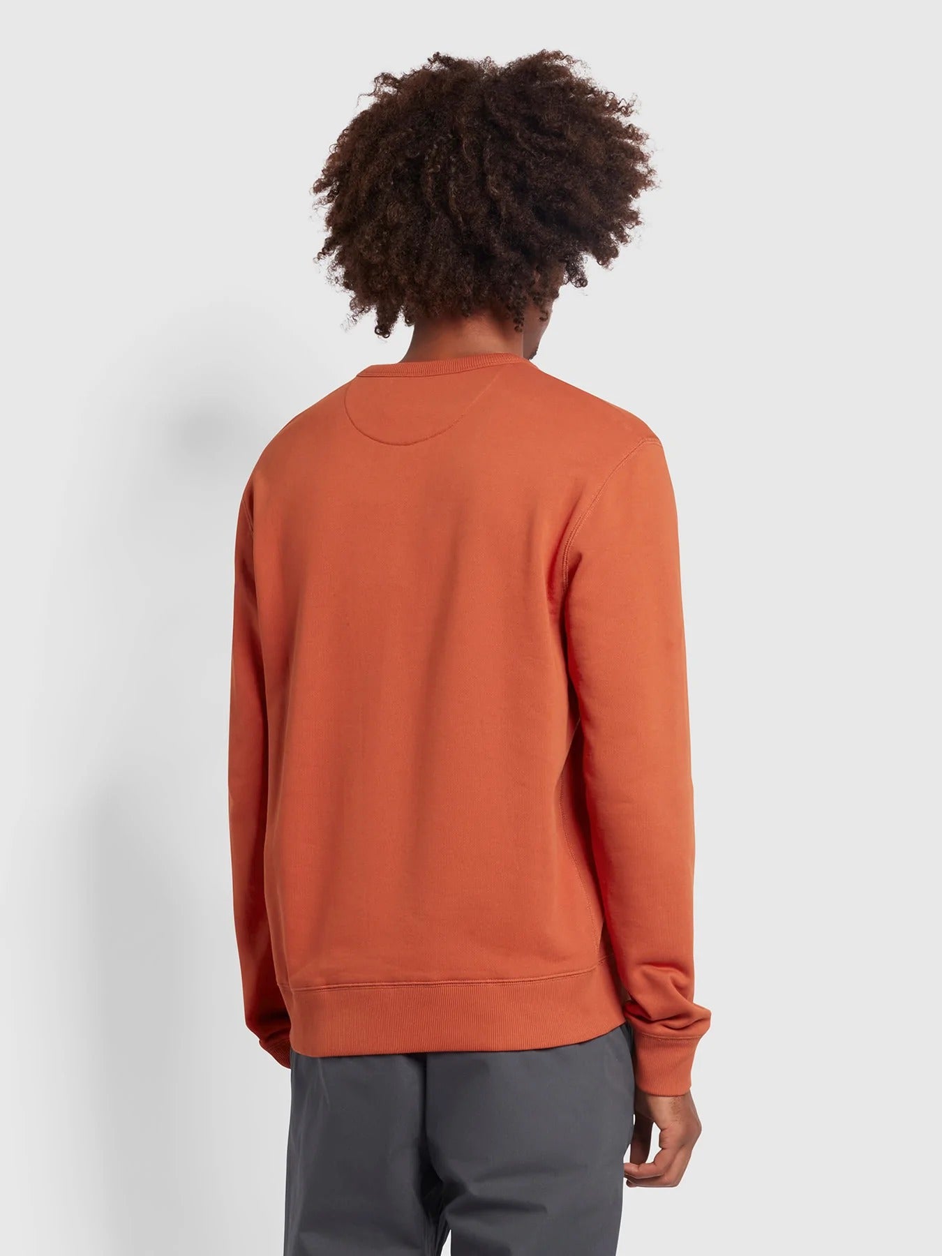 Farah Tim Crew Sweat Organic Cotton Terracotta