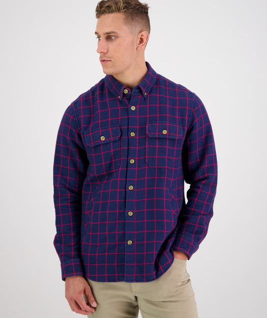 Swanndri Emerson Double Pocket Overshirt Red/Navy