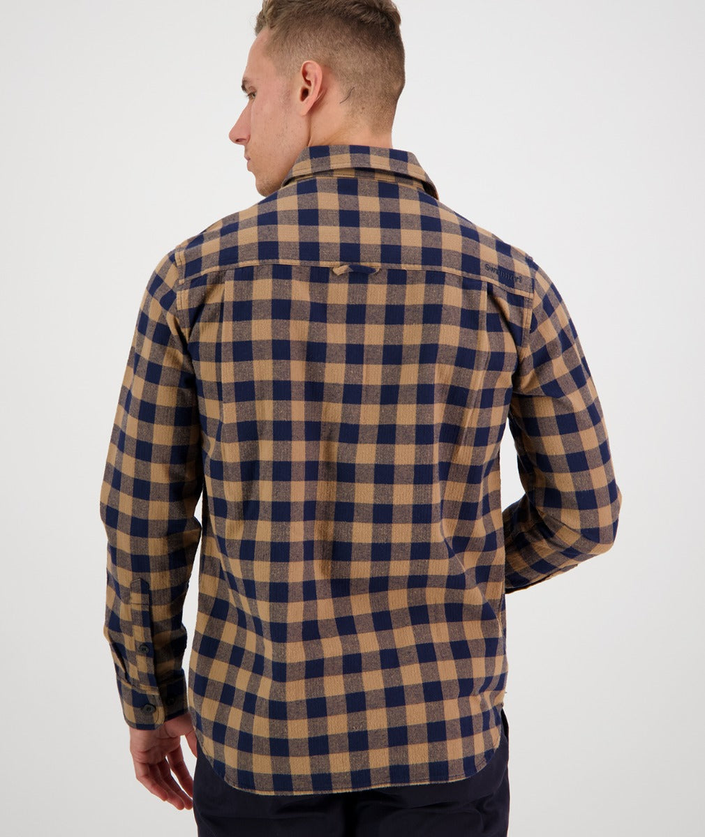Swanndri Okato v2 Brushed Cotton Block Check Shirt Gold