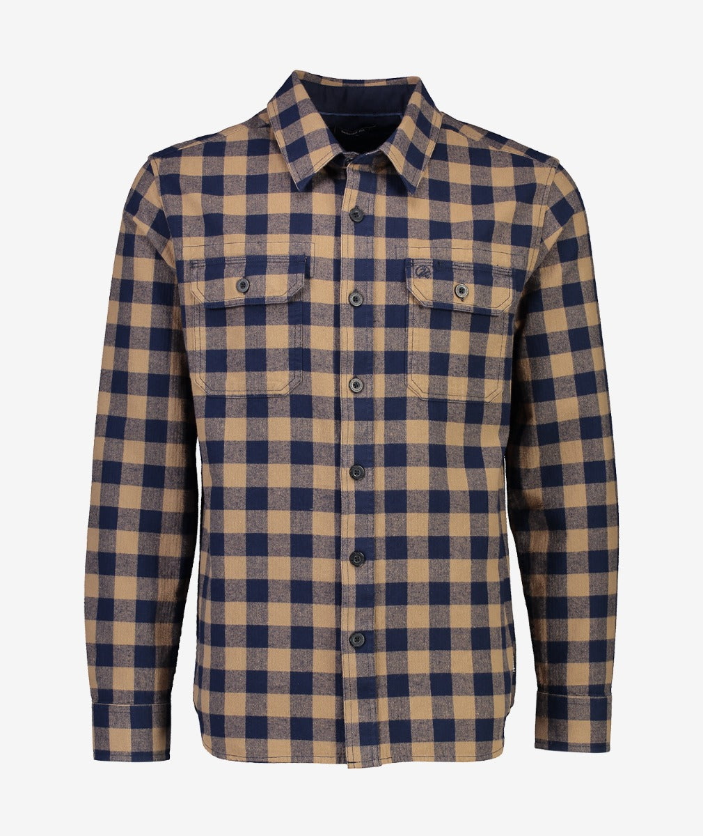 Swanndri Okato v2 Brushed Cotton Block Check Shirt Gold