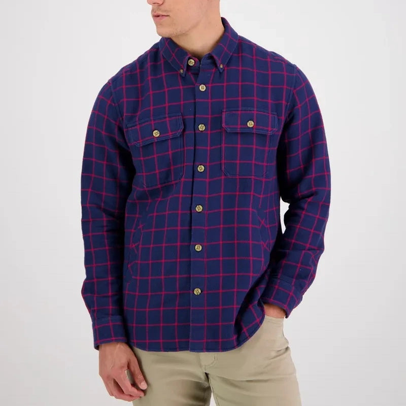 Swanndri Emerson Double Pocket Overshirt Red/Navy