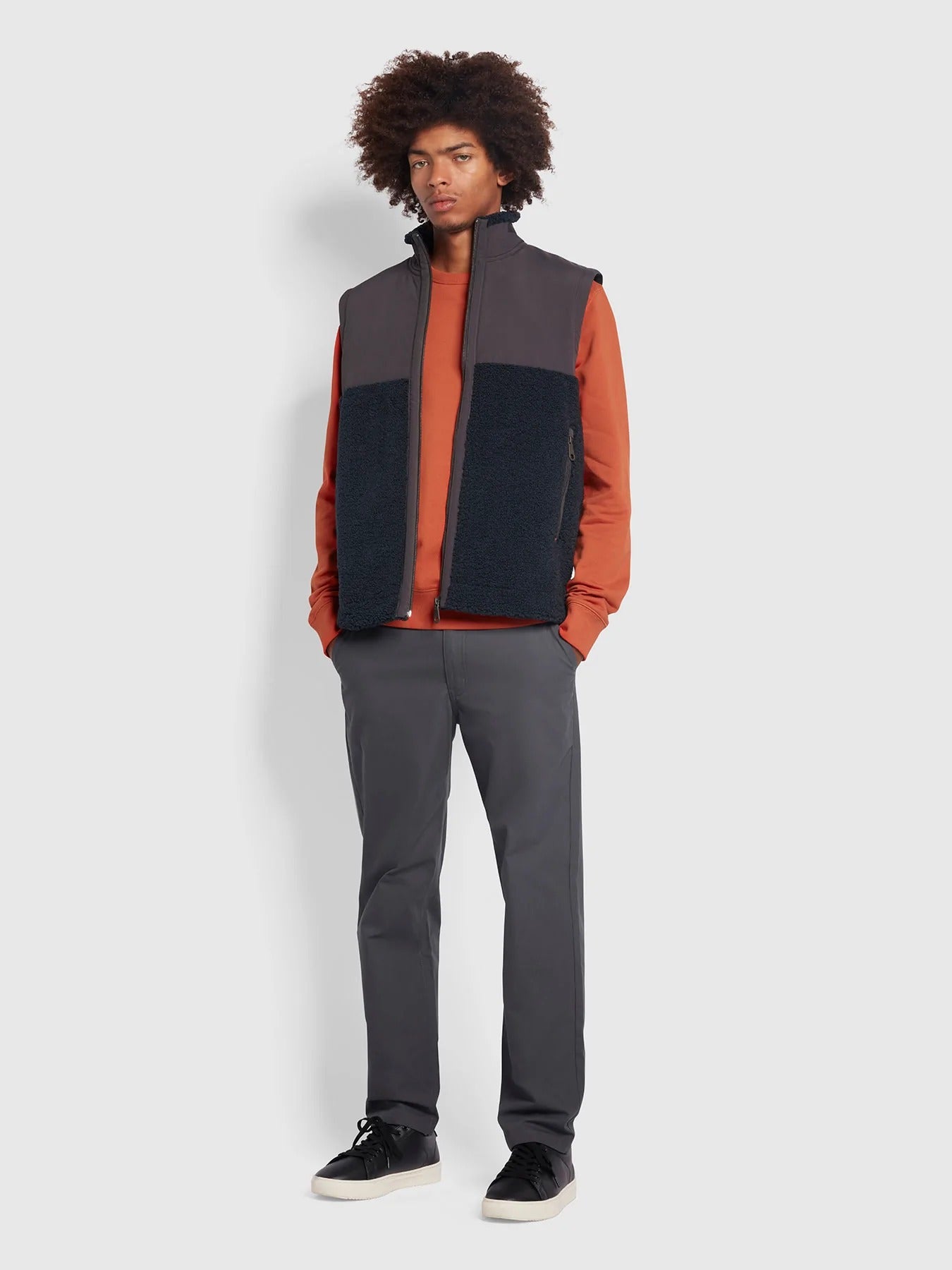 Farah Tim Crew Sweat Organic Cotton Terracotta
