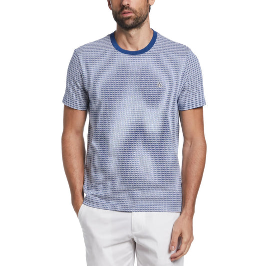 Original Penguin Texture Striped T-Shirt Limoges Blue