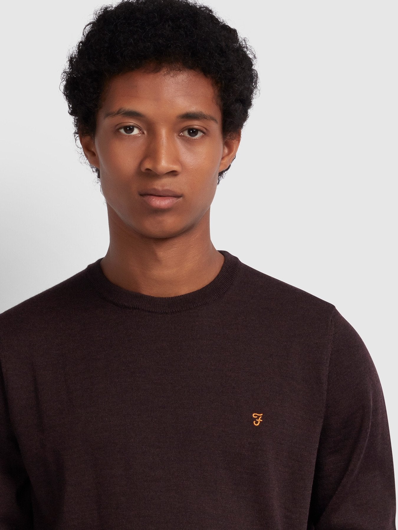 Farah Mullen Merino Wool Jumper in Bordeaux
