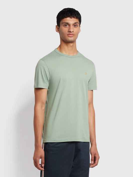 Farah Danny Organic Cotton T-Shirt In Archive Green Sage