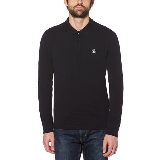 Original Penguin Long Sleeved Raised Rib Polo Dark Sapphire