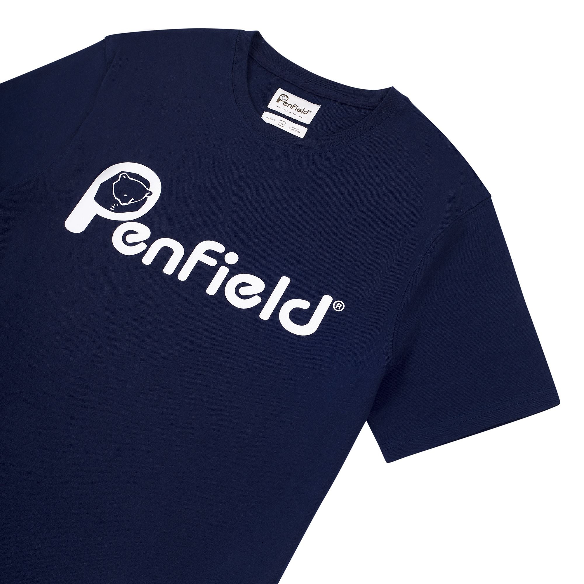 Penfield Bear Chest Print T-Shirt Navy Blazer