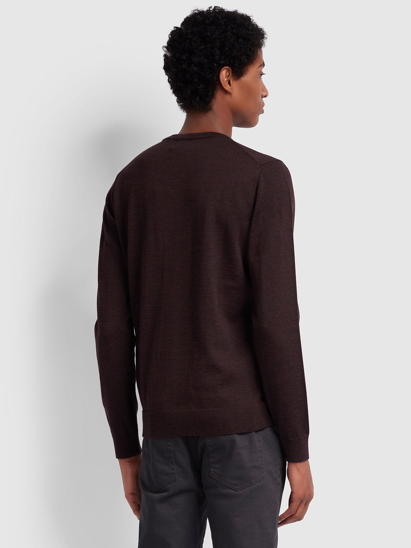 Farah Mullen Merino Wool Jumper in Bordeaux