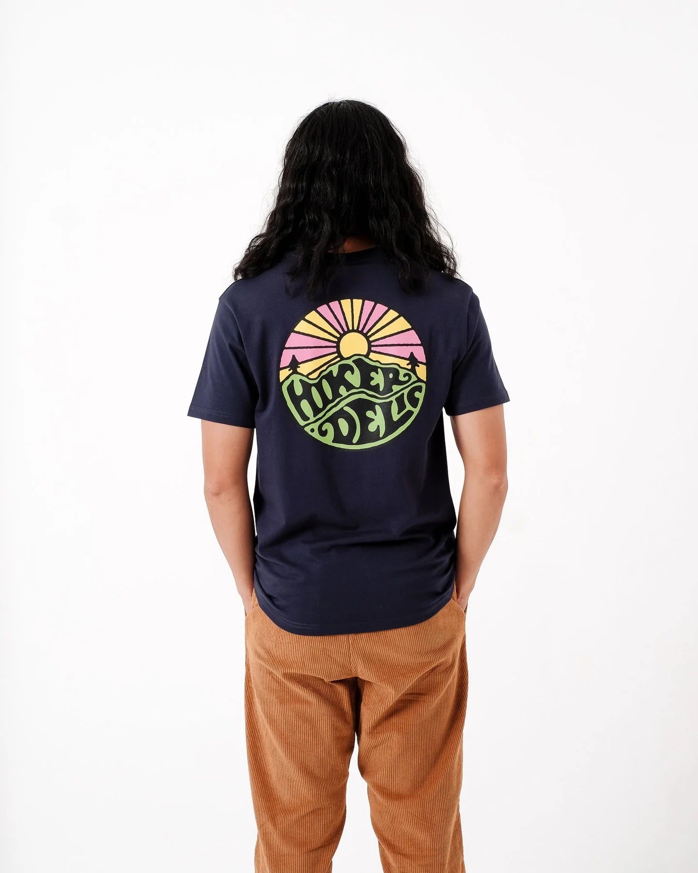 Hikerdelic Backprint Original Logo T-Shirt in Navy